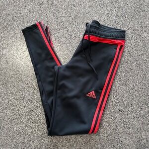 Adidas Pants Womens XS Track Tiro Slim Leg Tapered Soccer Grey Pink Stripe